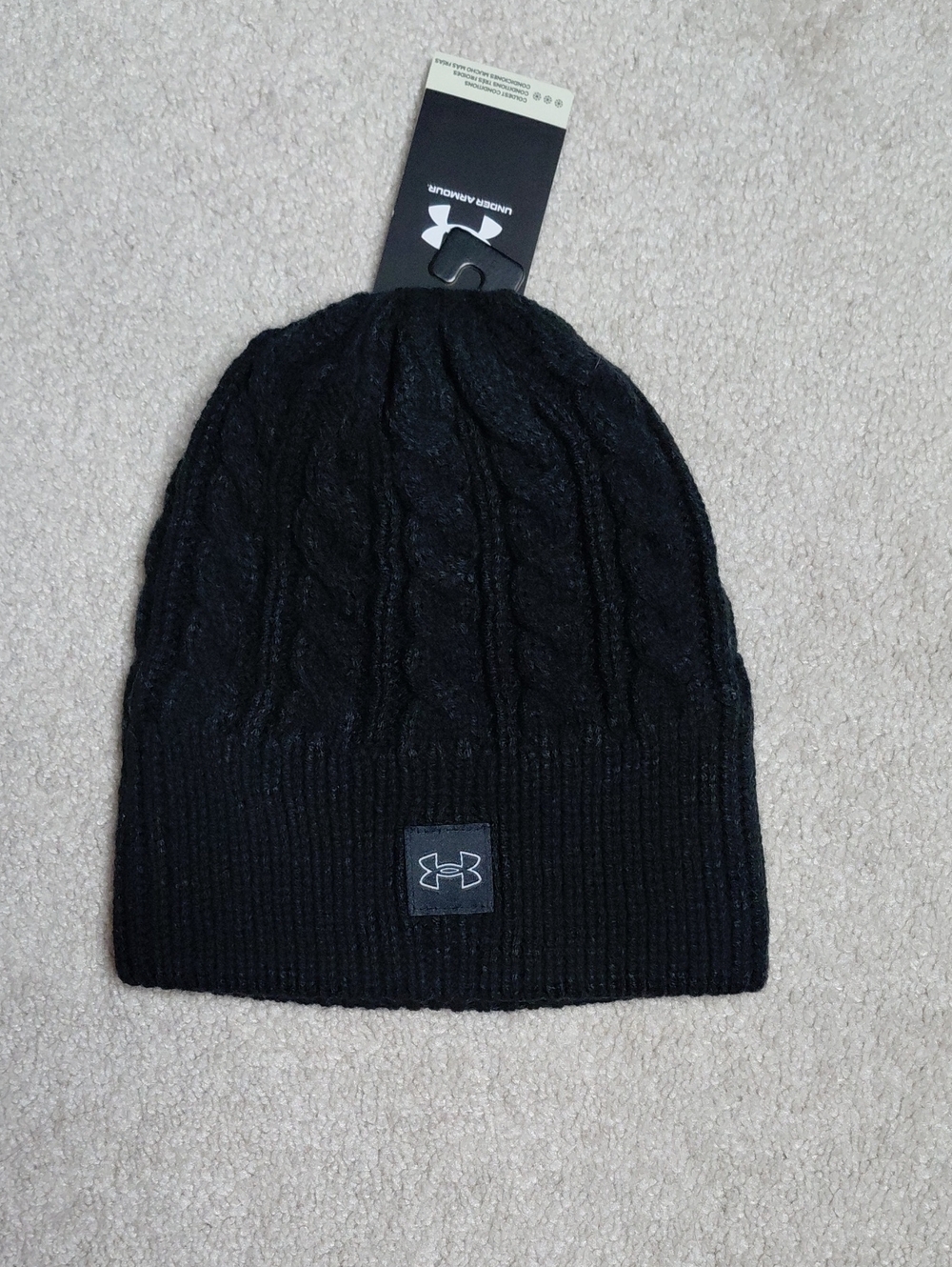 Under Armour Black Cable Knit Women's Beanie